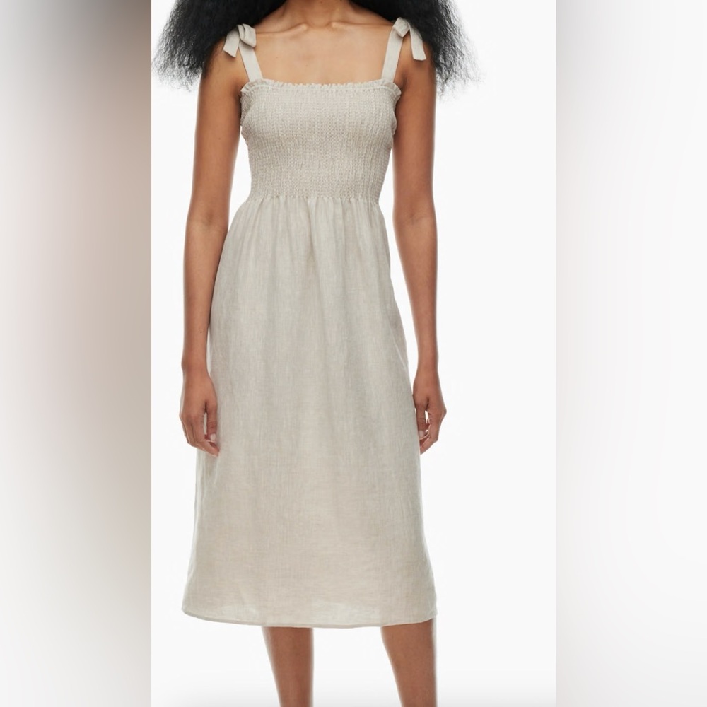 Aritzia Wilfred Golden Hour Linen Dress